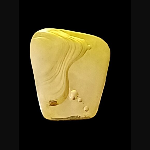 Leigh Miller Brass Splater Mismatched Ripple Effect 925 Backs And Post Earrings - Picture 5 of 5